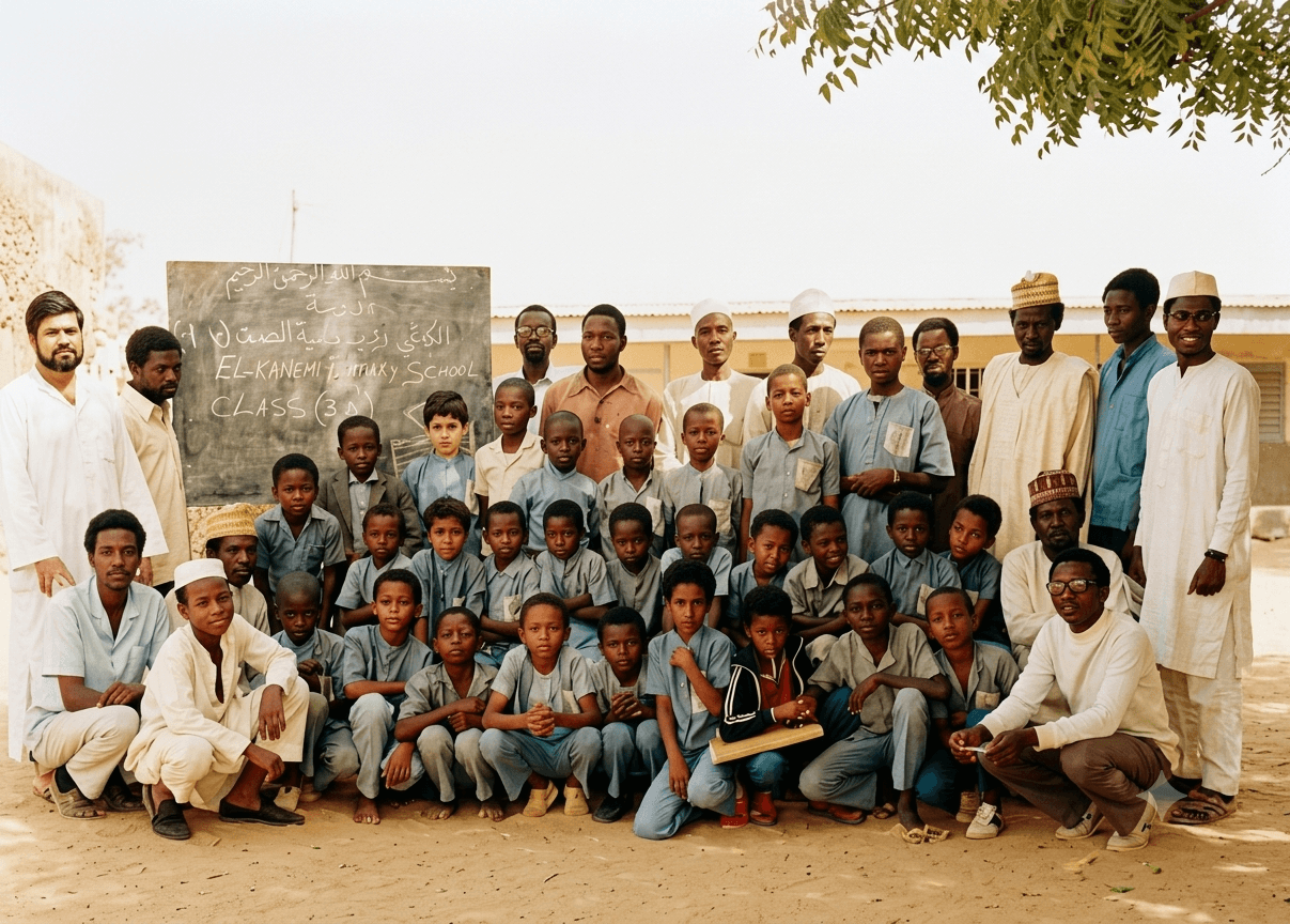One of the earliest known photographs of El-Kanemi's students and teachers
